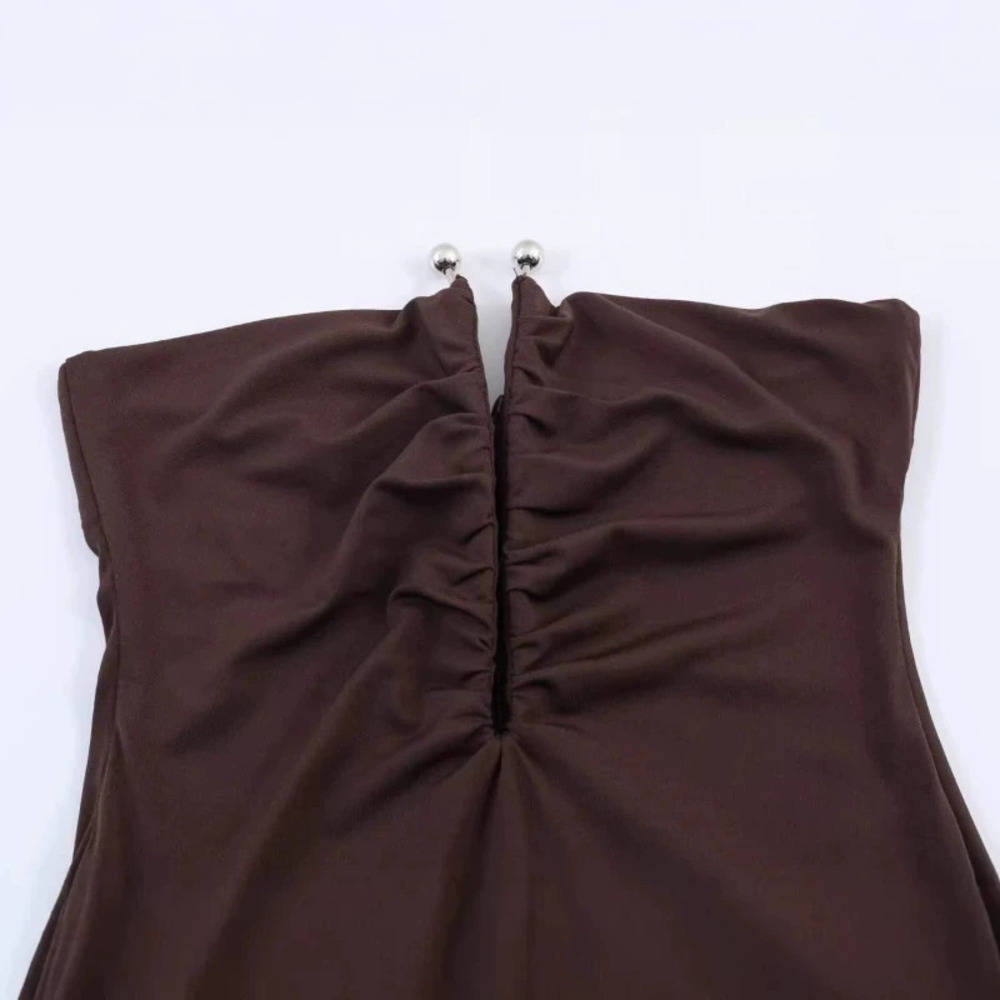 ZARA Summer Fashion Strapless Slit Waist Dress